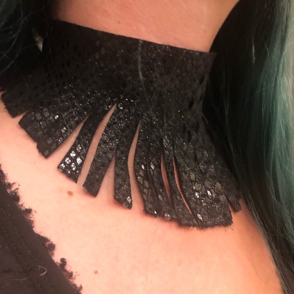 Dolls Kill Jewelry - Dark mermaid leather fringe choker